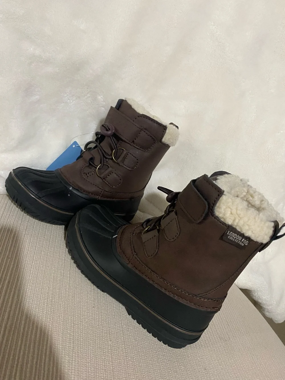 London Fog | Kids Brown and Black Waterproof Snow Boots Size 9 Walker Toddler